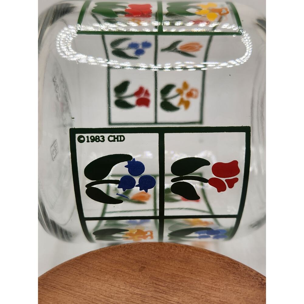 Vintage 1983 Anchor Hocking Floral Glass Jar - Picture 3 of 5
